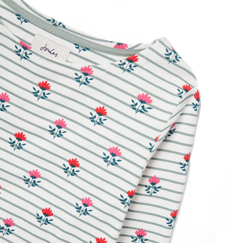 Joules Harbour Print Long Sleeve Jersey Top - Green Foulard-2